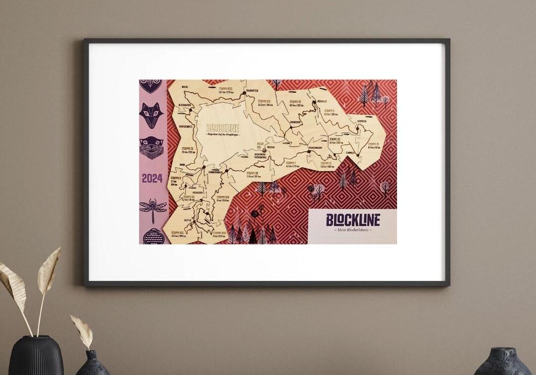 Mock up Holzpuzzle BLOCKLINE_Motiv 2 - Kopie - Kopie Brown Modern Minimal Living Room Horizontal Wall Art Poster Frame Mockup Instagram Post - 1